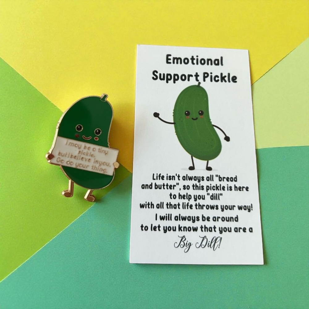 Emotional Support Pickle Enamel Pin